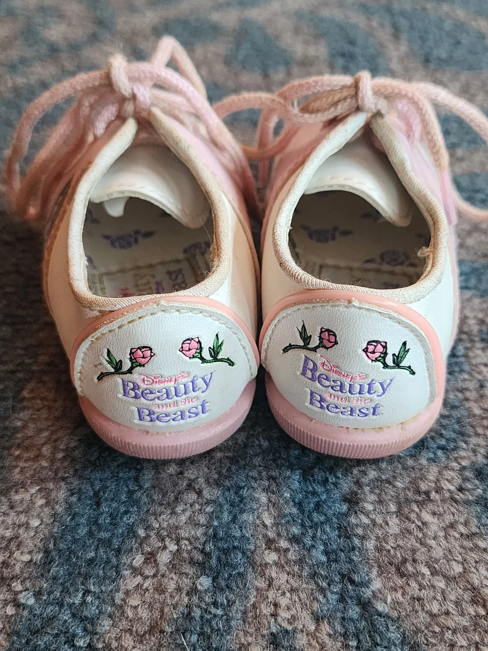 Disney Beauty and the Beast Saddle Shoes Pink/White vintage 90s